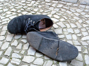 Alte Reisenden Schuhe